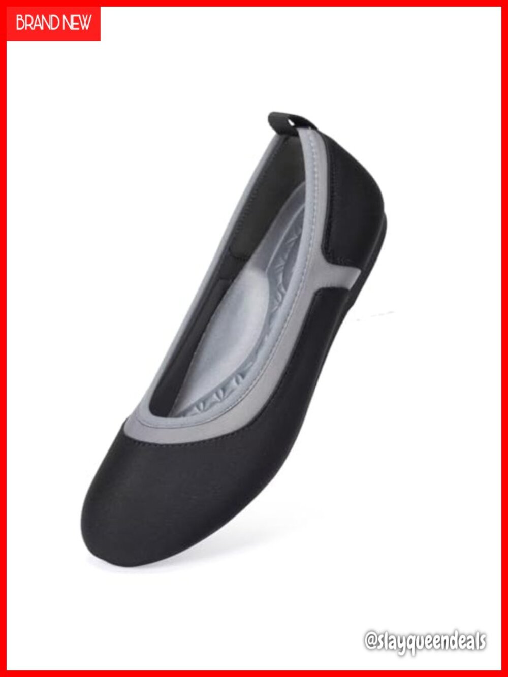 Women's Ballet Flats Round Toe Slip On Nylon Lightweight Comfy Work Dress Shoes